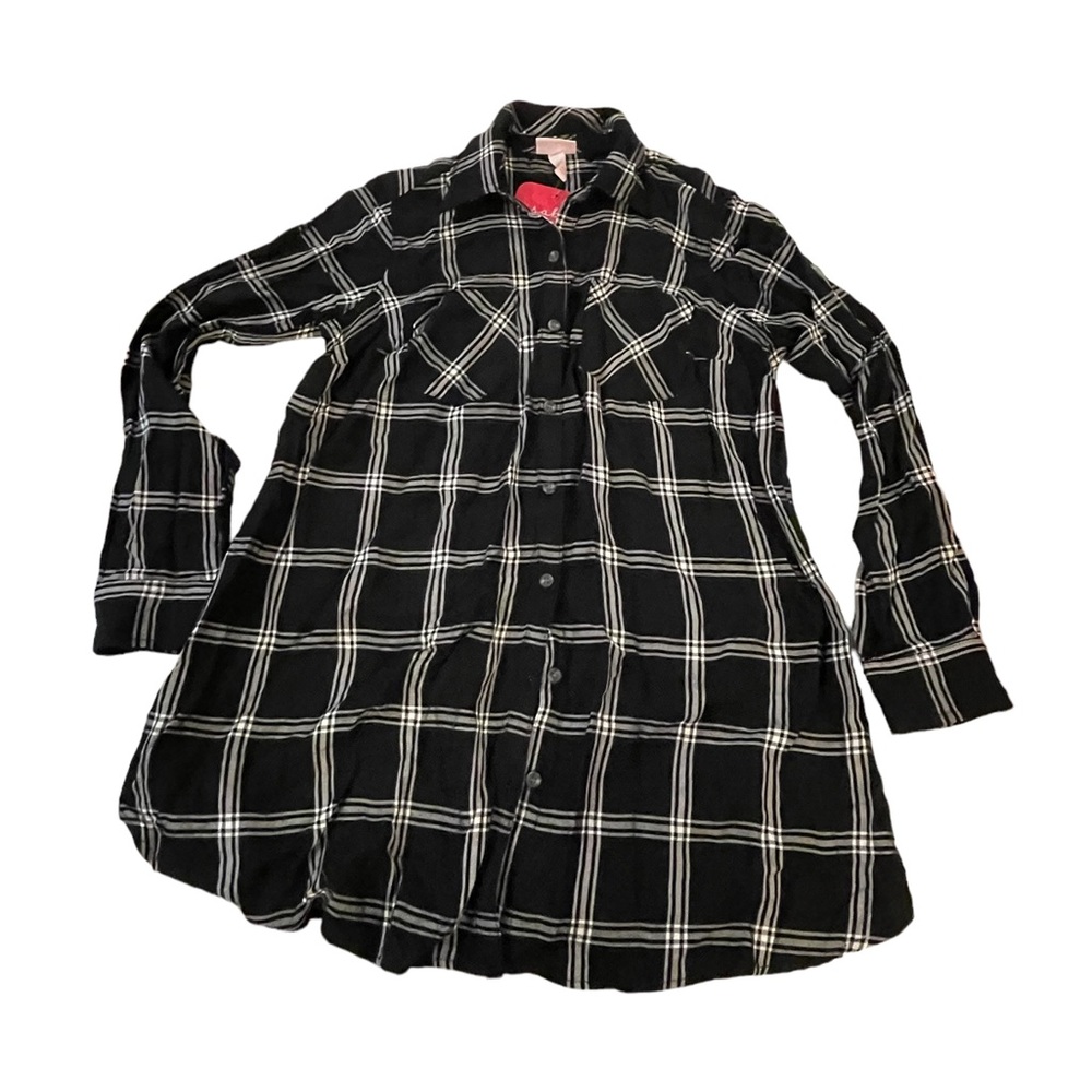 Isabel Maternity Navy and white plaid /tunic top / Dress‎ Size Xs NWT